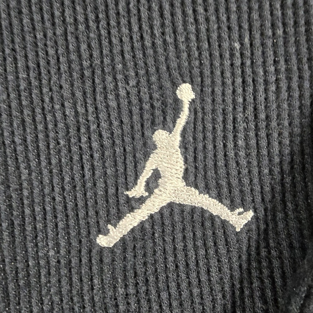 Jordan Thermal Waffle Knit Shirt Mens 3XL Black Long Sleeve Crewneck Y2K Retro - Picture 2 of 12